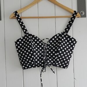 Polka Dot Black and White Womens bikini top
